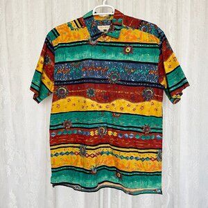 Vintage Territory Ahead Men's Button Up Shirt Large Multicolor Southwest Aztec